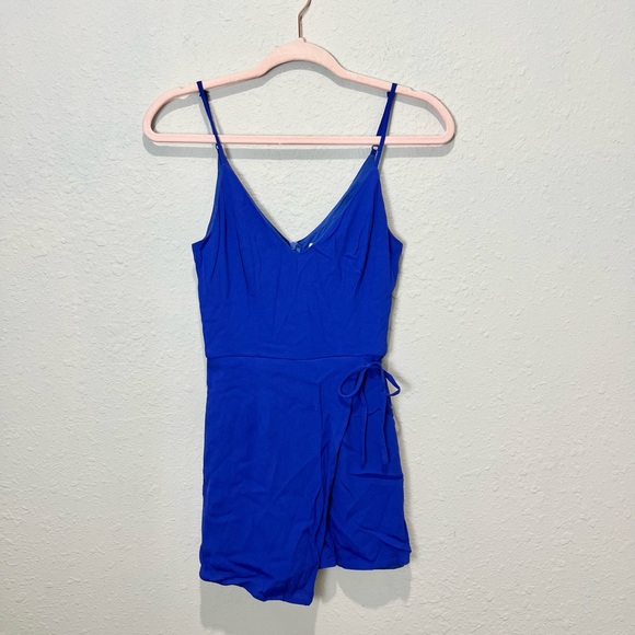 Superdown Revolve Karen Wrap Romper in Royal Blue Dize Extra Small S - Picture 3 of 10